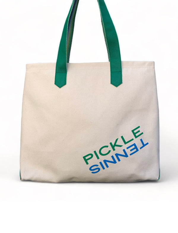 Canvas Tennis & Pickle Tote Bag