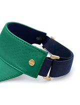 The Visor - Court Green Leather/Navy Trim & Gold