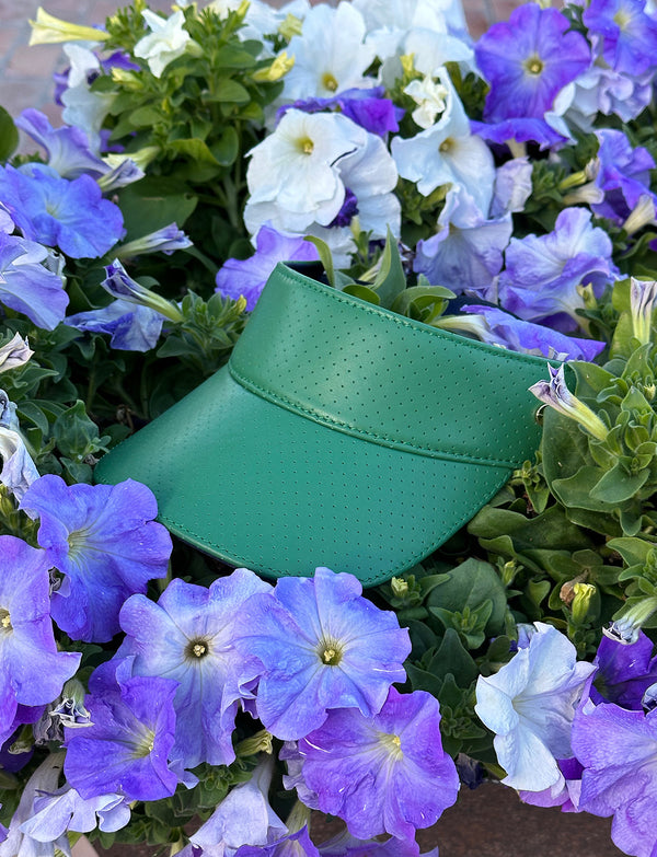 The Visor - Court Green Leather/Navy Trim & Gold