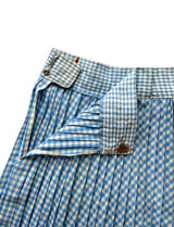 Vintage Gingham Pleated Skirt