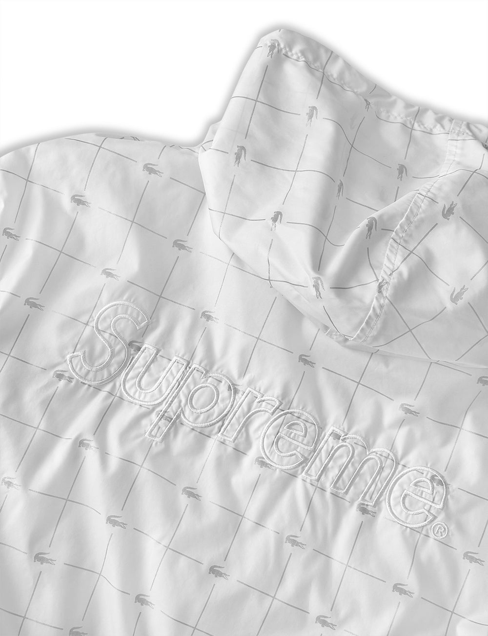 ジャケット・アウター Supreme 18SS LACOSTE Anorak Jacket Supreme LACOSTE Reflective Grid Nylon Anorak (SS18) - $208