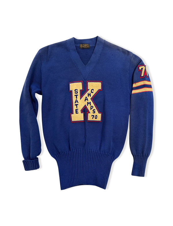 Vintage 1970s Varsity Letter Sweater, "K"