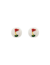 Beaded Golf Flagstick Earrings
