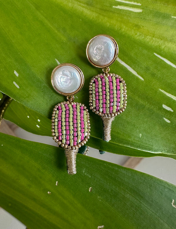 Beaded Pickleball Earrings