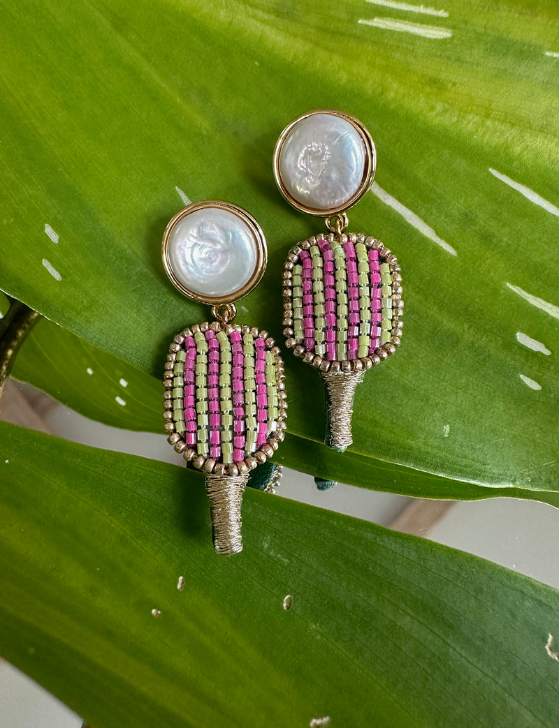 Beaded Pickleball Earrings