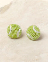 Beaded Tennis Ball Earrings