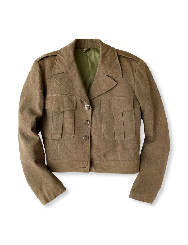 Vintage Cropped Military "Ike" Jacket