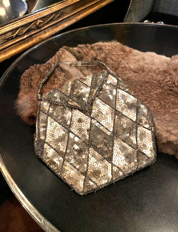 Vintage French Sequin Beaded Bag