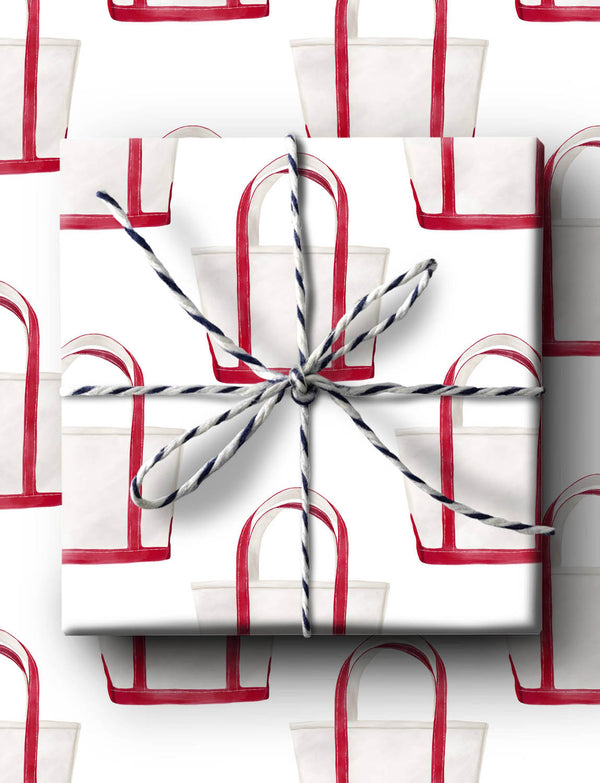 Red Tote Bag Wrapping Paper