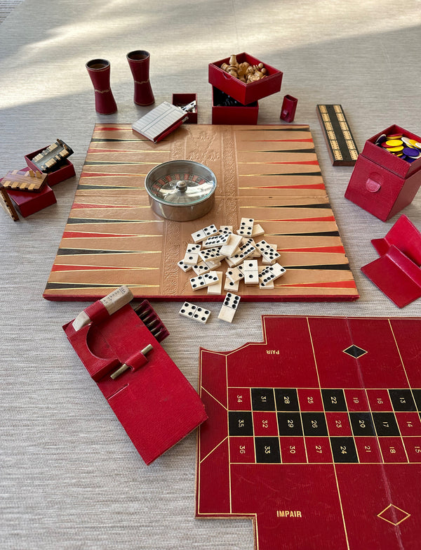 Vintage Chess and Game Set