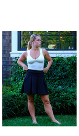 Darrow Boxpleat Skirt 16" - HEDGE