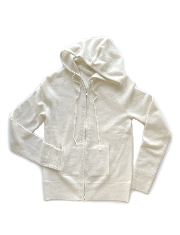 Washable Cashmere Zip Front Sweatshirt - Hammacher Schlemmer