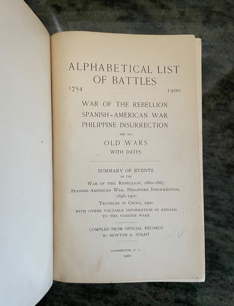 Vintage Book: Alphabetical Battles circa 1900